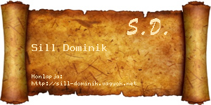 Sill Dominik névjegykártya